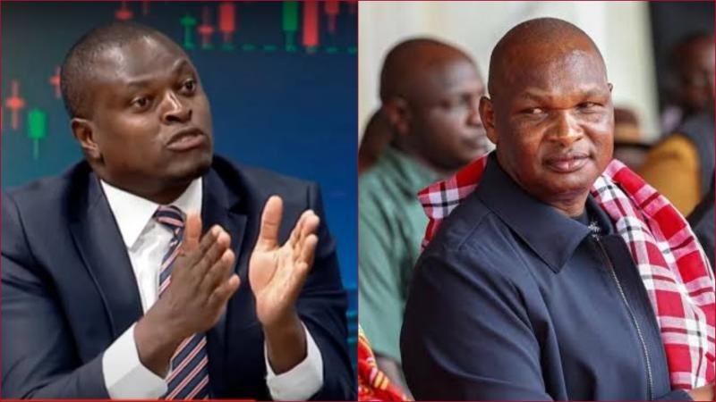 File photos of Kiharu MP Ndindi Nyoro and President William Ruto's aide, Farouk Kibet.
